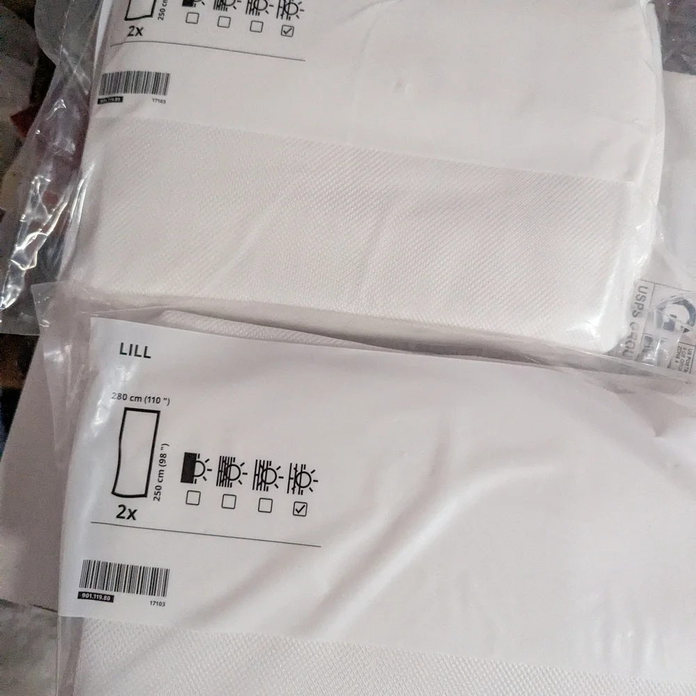 Elegant White Sheer Curtains Two Sets IKEA